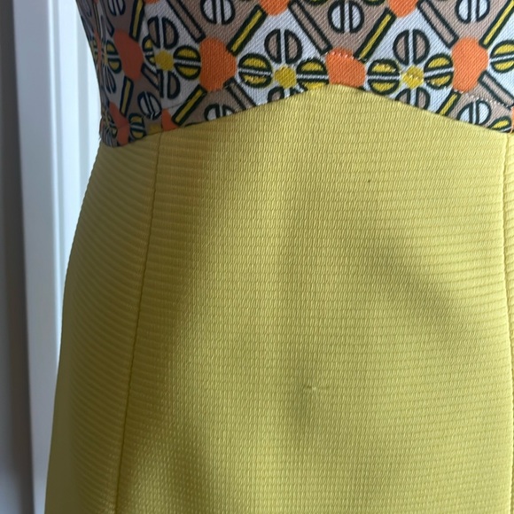 Lilli Ann Floral Knit Orange and Yellow Dress and Coat Set - Picture 4 of 10